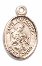 14kt Gold Filled Saint Eustachius Pendant on an 18-inch Gold Filled Light Curb Chain
