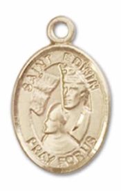 14kt Gold Filled Saint Edwin Pendant on an 18-inch Gold Filled Light Curb Chain