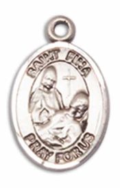 Sterling Silver Saint Fina Pendant on an 18-inch Sterling Silver Light Curb Chain