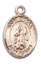 14kt Gold Filled Saint Drogo Pendant on an 18-inch Gold Filled Light Curb Chain