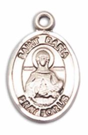 Sterling Silver Saint Daria Pendant on an 18-inch Sterling Silver Light Curb Chain