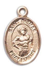 14kt Gold Filled Saint Dismas Pendant on an 18-inch Gold Filled Light Curb Chain
