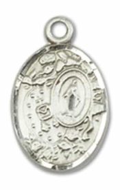 Sterling Silver Miraculous Pendant on an 18-inch Sterling Silver Light Curb Chain