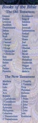 Books Of The Bible Bookmarks