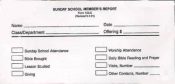 Sunday School Members Report Offering Envelopes
