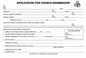 Application For Church Membership