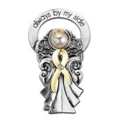 Rhodium Bedside Angelwith Crystal Wings
