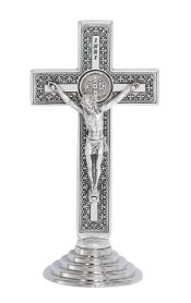 3.5" SILV OX STAN ST. BENEDICT STANDING CRUCIFIX
