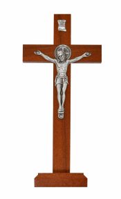 7" ST. BENEDICT BROWN STANDING CRUCIFIX BAGGED