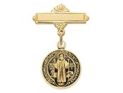 GOLD/SS ST. BENEDICT BABY PIN DELUXE BOX