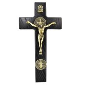 9" BLACK ST BENEDICT CRUCIFIX BOXED