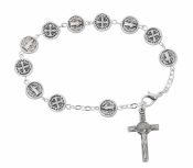 7.5" METAL ST. BENEDICT ROSARY BRACELET DELUXE BOXED