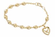 7.5" GOLD PLATE ROSARY BRACELET BOXED
