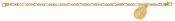 7.5" GOLD TONE FIGARO GUADALUPE BRACELET DELUXE BOXED