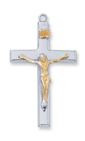 Sterling Silver Two Tone Crucifix Pendant