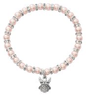 PINK PEARL BABY STRCH BRACELET CARD AND HANG BAG