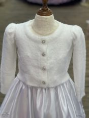Soft First Communion Sweater with Rhinestone Buttons
