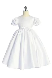 Satin Babydoll Embroidered First Communion Dress