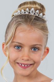Silver Pearl and Crystal First Communion Tiara