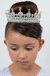 Elegant Silver Antique Rhinestone First Communion Tiara