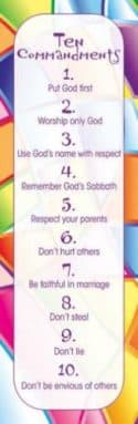 Kids 10 Commandments Bookmarks