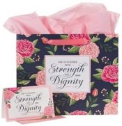 Strength And Dignity Pink Rose Large With Card Set Proverbs 31:25