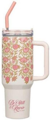 Be Still And Know Stainless Steel Tumbler With Straw Ps 46:10