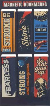 Be Strong Blue Space Magnetic Bookmark Set Joshua 1:9