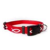 Red Non Padded Ichthus Collar Small