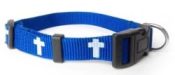 Blue Non Padded Cross Collar Medium