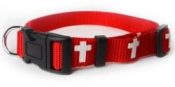 Red Non Padded Cross Collar Large
