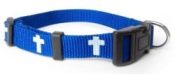 Blue Non Padded Cross Collar Large