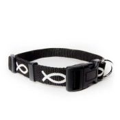 Black Non Padded Ichthus Collar Large
