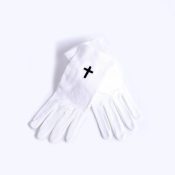Usher Gloves With Black Cross