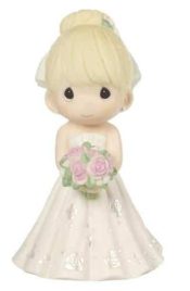 Bride Wedding Cake Topper Blond Hair Light Skin Tone