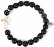 Mens Cross Onyx Stretch (Bracelet/Wristband)