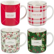 Merry Christmas Plaid Mug Set