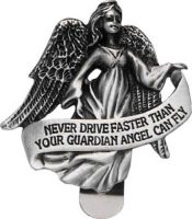 Never Drive Faster Angel Visor Clip