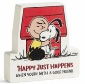 Peanuts Happy Just Happens When Youre With A Good Friend Table Top Decor