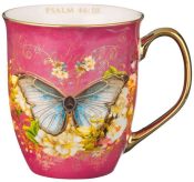 Be Still Pink Butterfly Ceramic Psalm 46:10