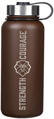 Strength And Courage Stainless Steel Water Bottle Joshua 1:9