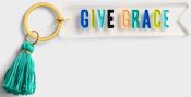 Give Grace Acrylic With Tassel Keytag