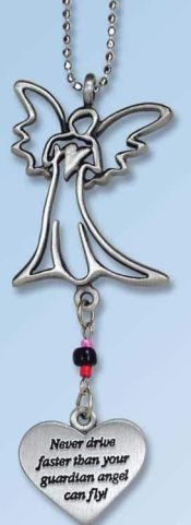 Never Drive Faster Angel Car Charm