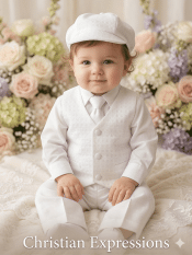 Boys Christening Outfit Checkered Vest with Cotton Pants