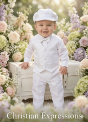 Boys Christening Outfit Organza Checkered Vest with Shantung Pants