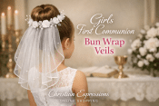 First Communion Bun wrap Veils