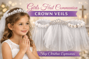 First Communion Crown Veils