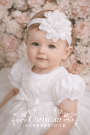 Baby Girls Large Chiffon Flower Christening Headband