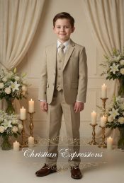 Boys Khaki First Communion Suit