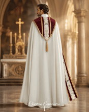 Tapestry with Wine Velvet Clergy Cope
